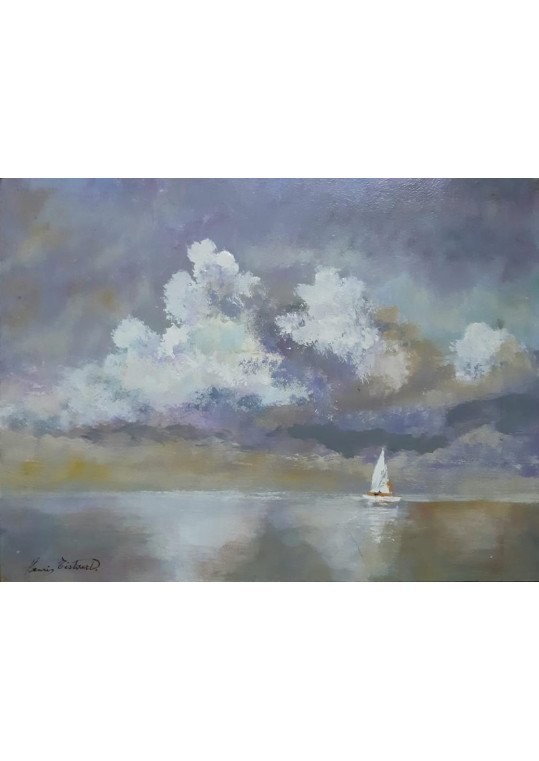 Henri Tistaert (Belgian, born 1932) - ''Mer calme et leaux nuages''